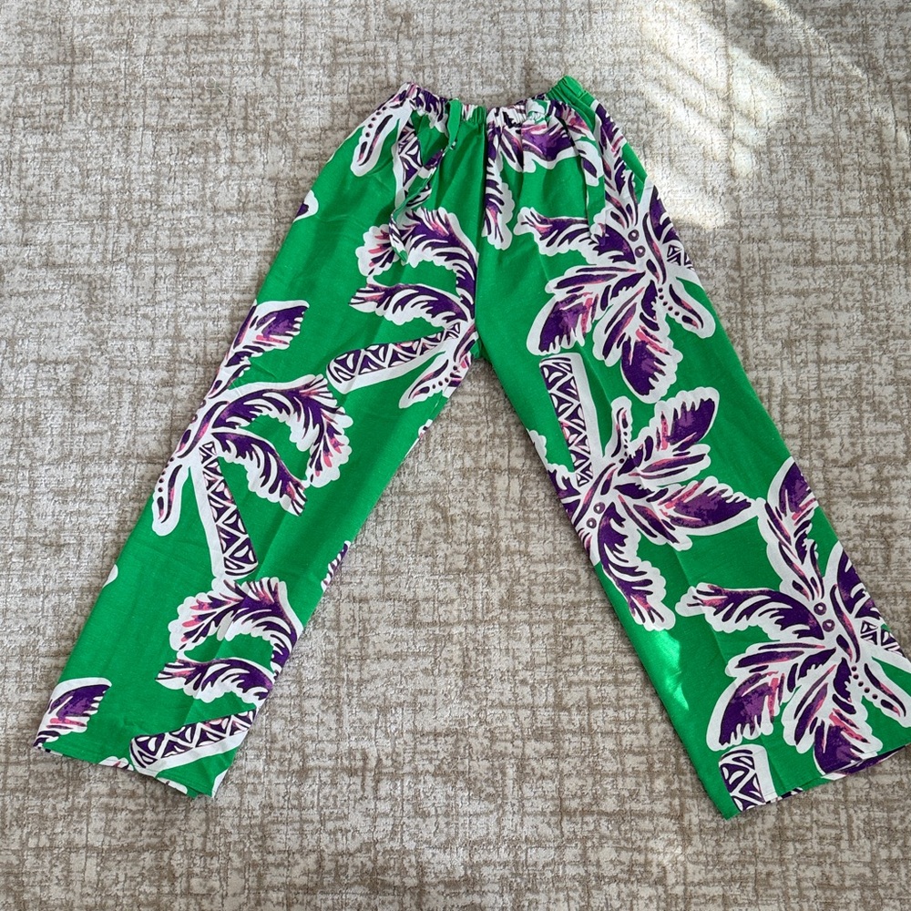 Women’s Linen Leaf Print Pants